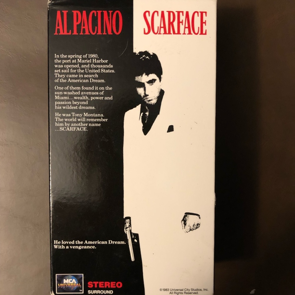 Vintage Scarface Movie, on VHS tapes